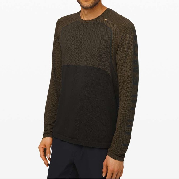 Lululemon Metal Vent Tech Long Sleeve 2.0. Fools Gold / Obsidian. Size L - Picture 1 of 8
